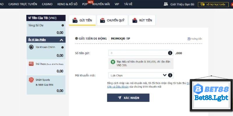 Các phương thức nạp tiền Bet88