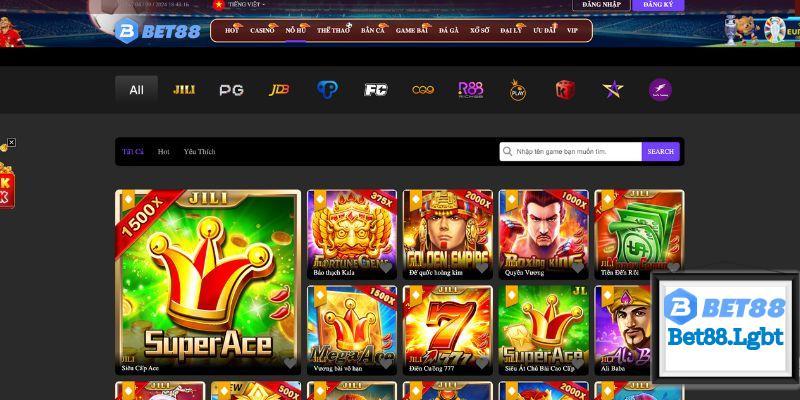 Ưu điểm của sảnh Slot Game nhà cái BET88